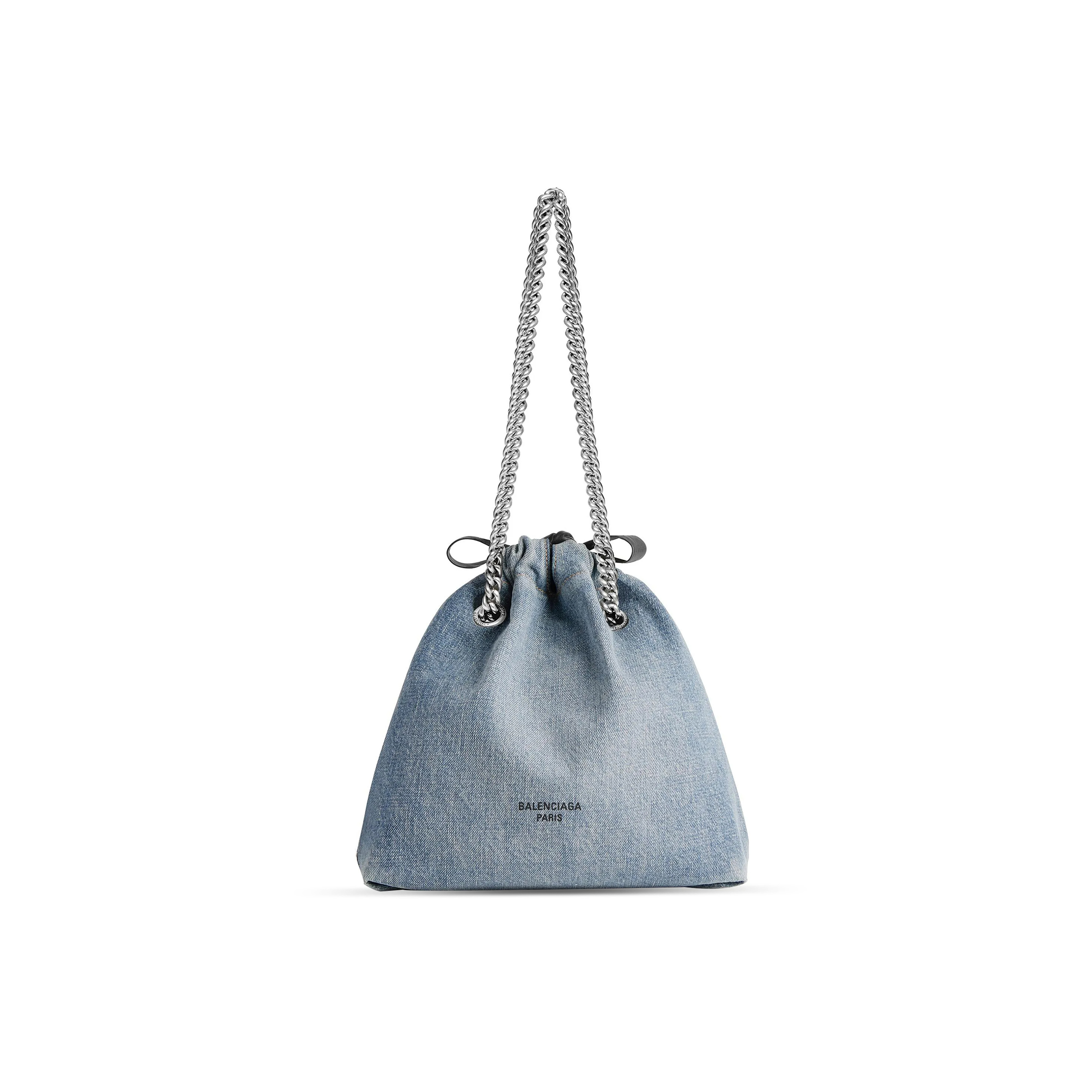 BALENCIAGA WOMEN'S CRUSH TOTE BAG IN SMALL DENIM 7429422AAYA4661 (25.9*23.9*9.9cm)